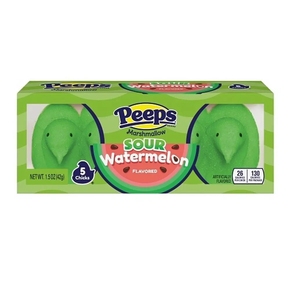 Peeps Marshmallow Chicks Sour Watermelon 5 Pack 42g