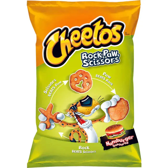 Cheetos Rock Paw Scissors Hamburger 145g - Americké sladkosti - OhMyCandyBox Chorvátsko