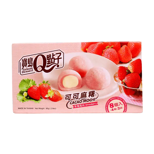 Q Brand Mochi Cocoa Strawberry 80g - OhMyCandyBox