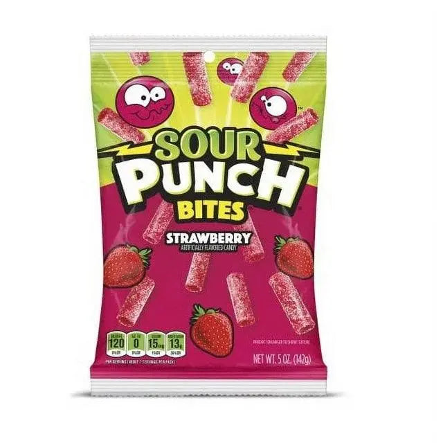 Sour Punch Bites Strawberry 142g - Americké sladkosti - OhMyCandyBox Chorvátsko