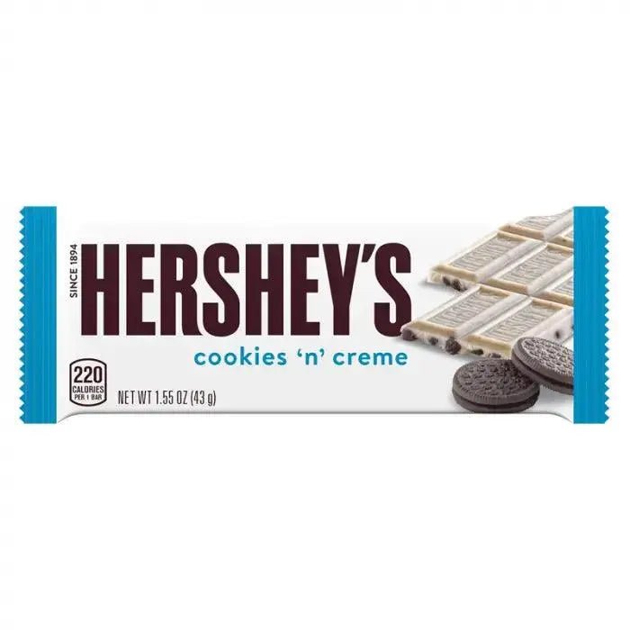 Hershey's Bar Cookies 'n' Creme 43g - Americké sladkosti - OhMyCandyBox Chorvátsko